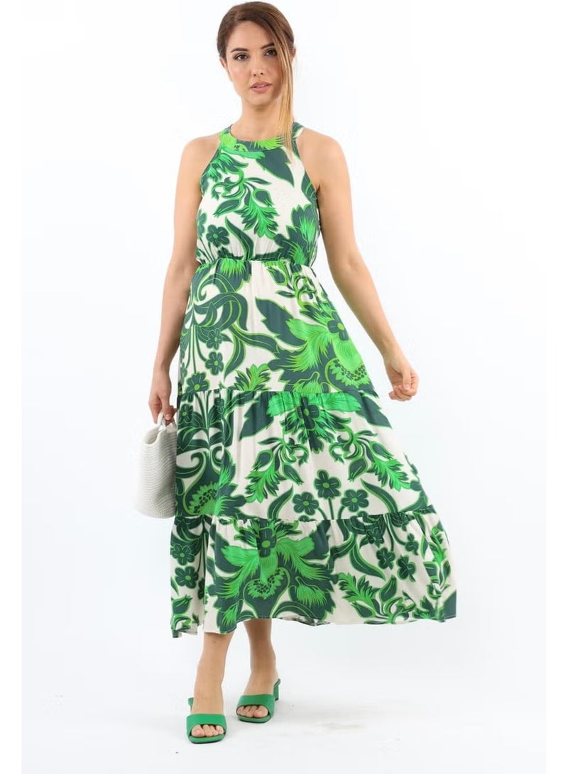 Ritnice Floral Halter Maxi Dress - Image 4